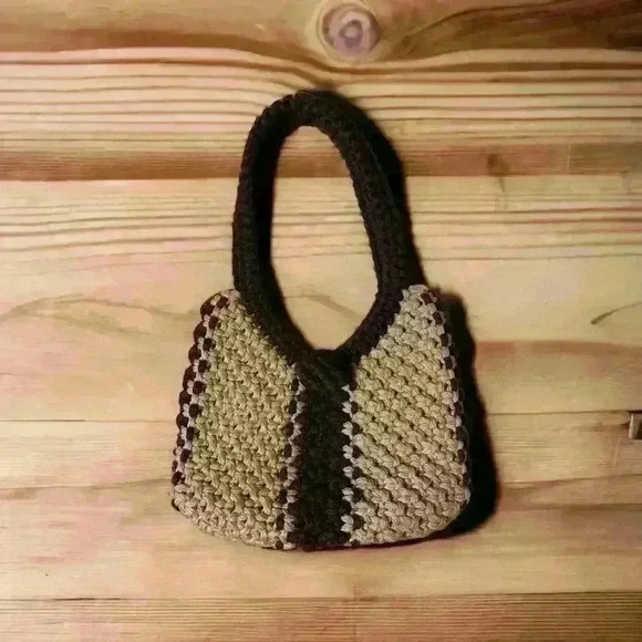 Handmade Vintage Bag. Brown and Tan. - Picture 2 of 8